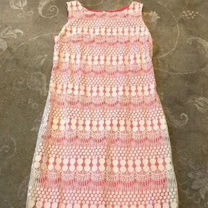 Pink and white lace dress